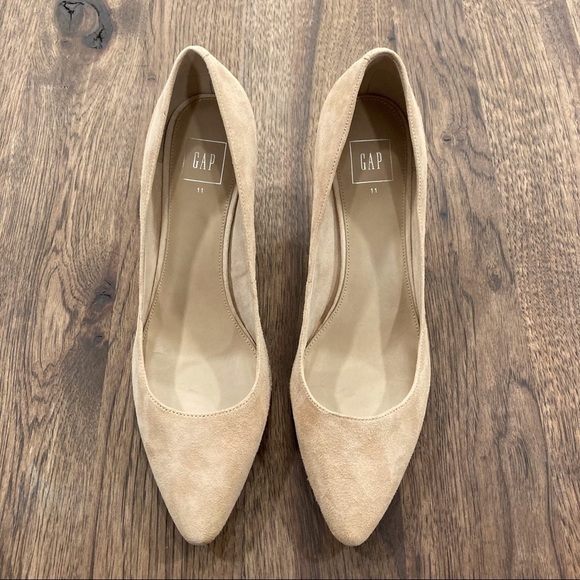 Gap sz 11 tan suede pointy toe pumps heels - Picture 4 of 11